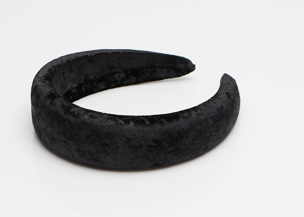 Black Velvet Wide Padded Headband