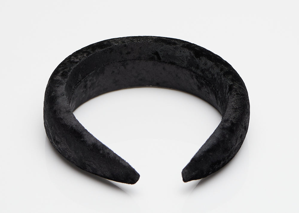 Black Velvet Wide Padded Headband