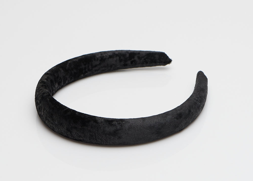 Black Velvet Padded Headband