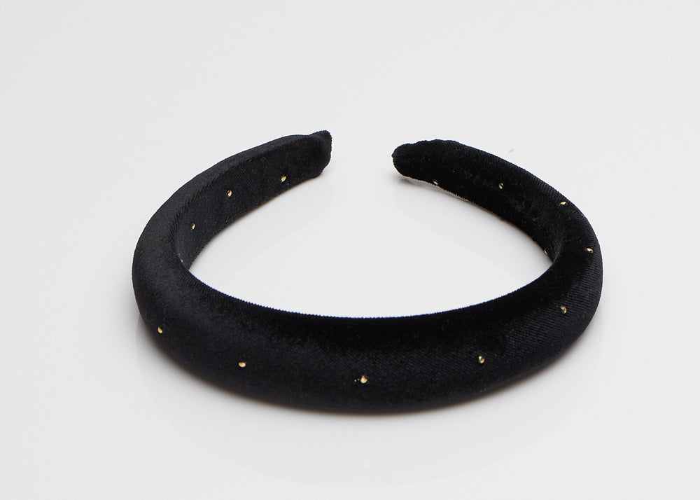 Black and Gold Padded Headband