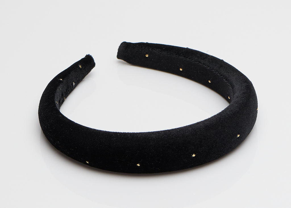 Black and Gold Padded Headband