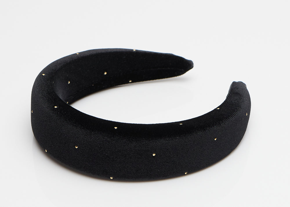 Black and Gold Wide Padded Headband