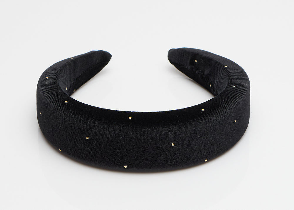 Black and Gold Wide Padded Headband